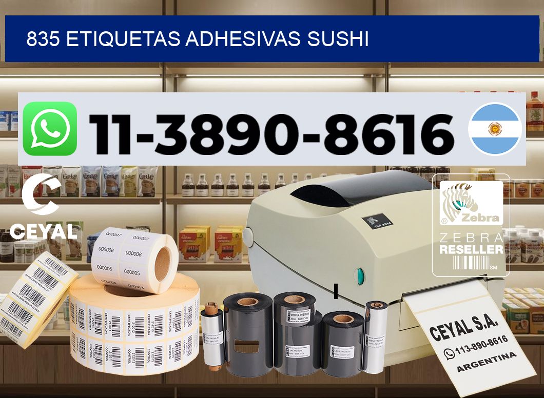 835 etiquetas adhesivas sushi