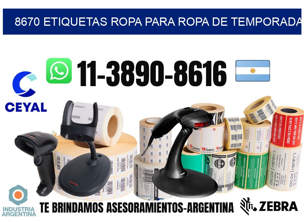8670 Etiquetas ropa para ropa de temporada