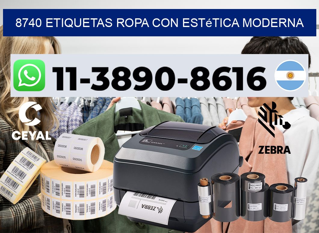8740 Etiquetas ropa con estética moderna