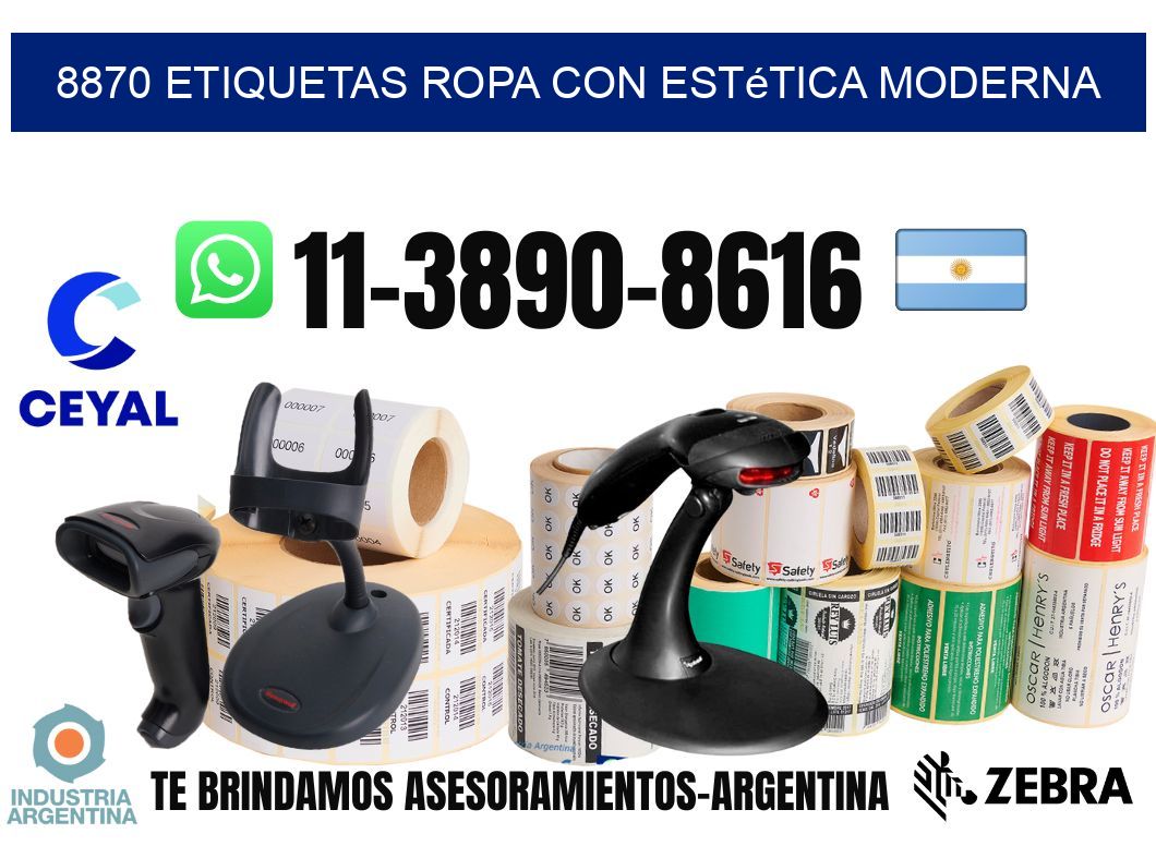 8870 Etiquetas ropa con estética moderna