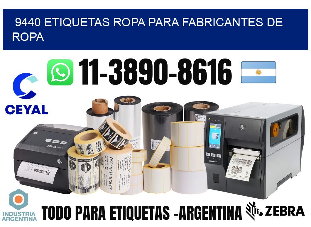 9440 Etiquetas ropa para fabricantes de ropa