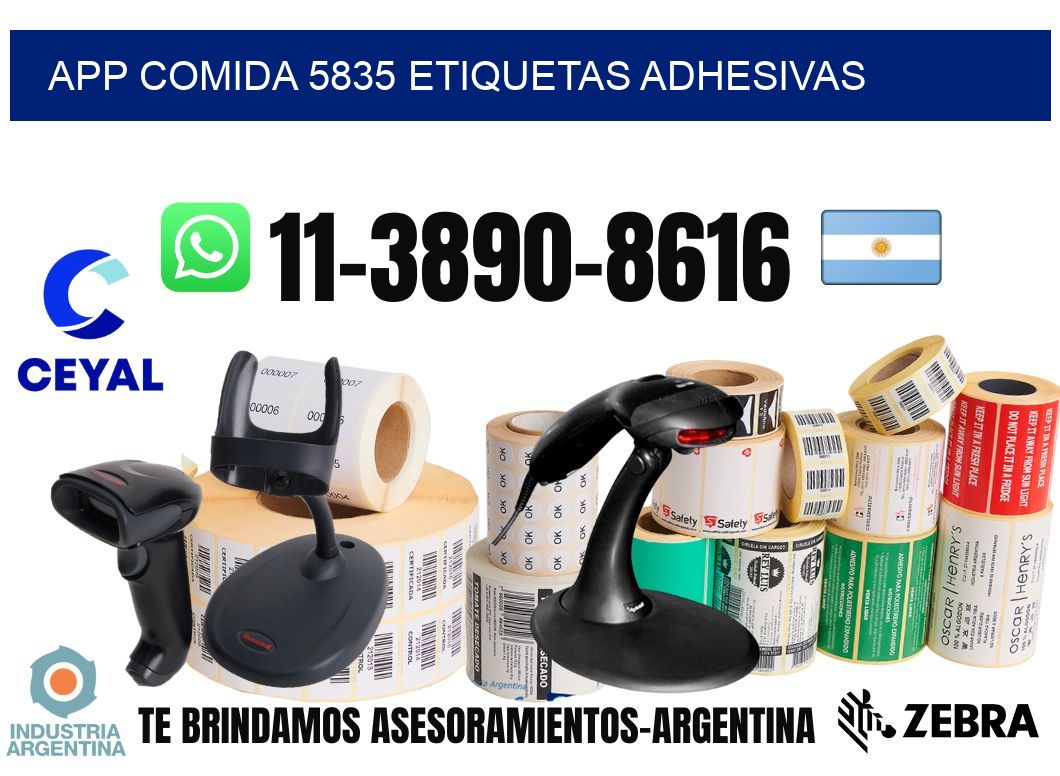 App comida 5835 etiquetas adhesivas