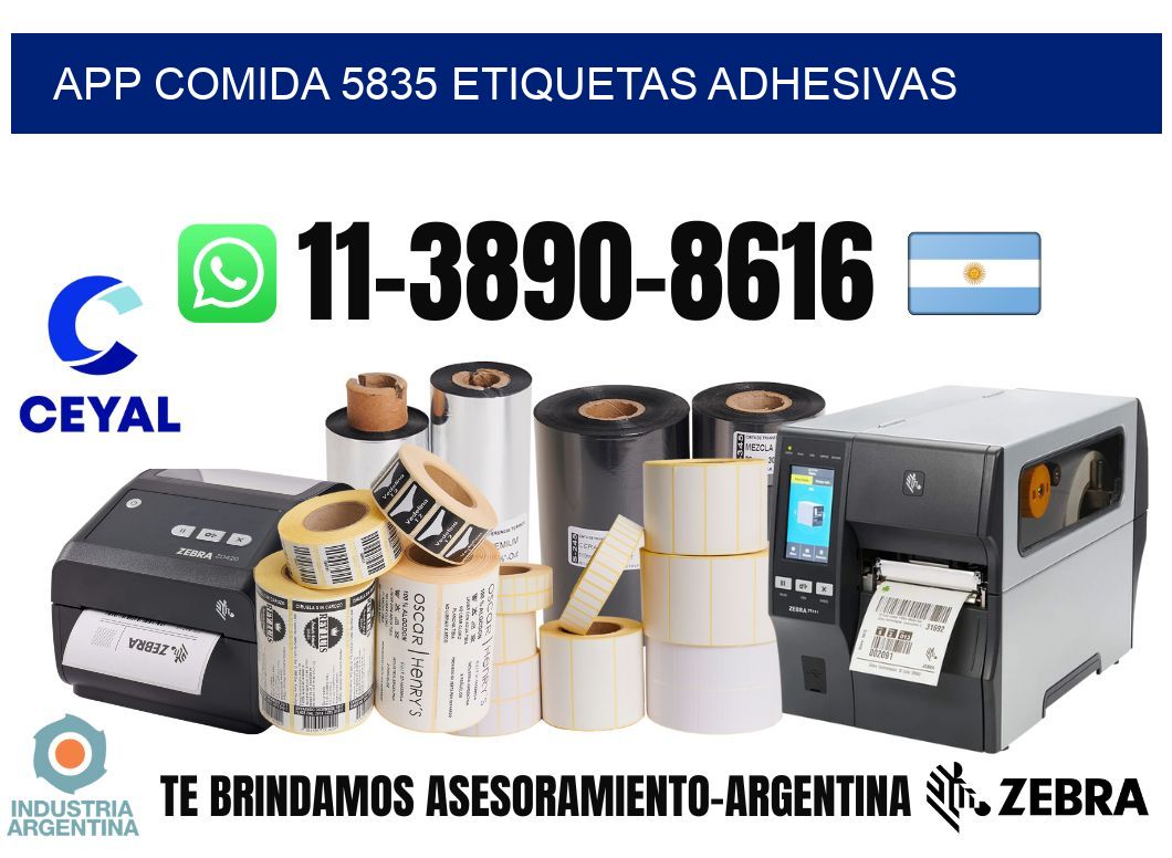 App comida 5835 etiquetas adhesivas