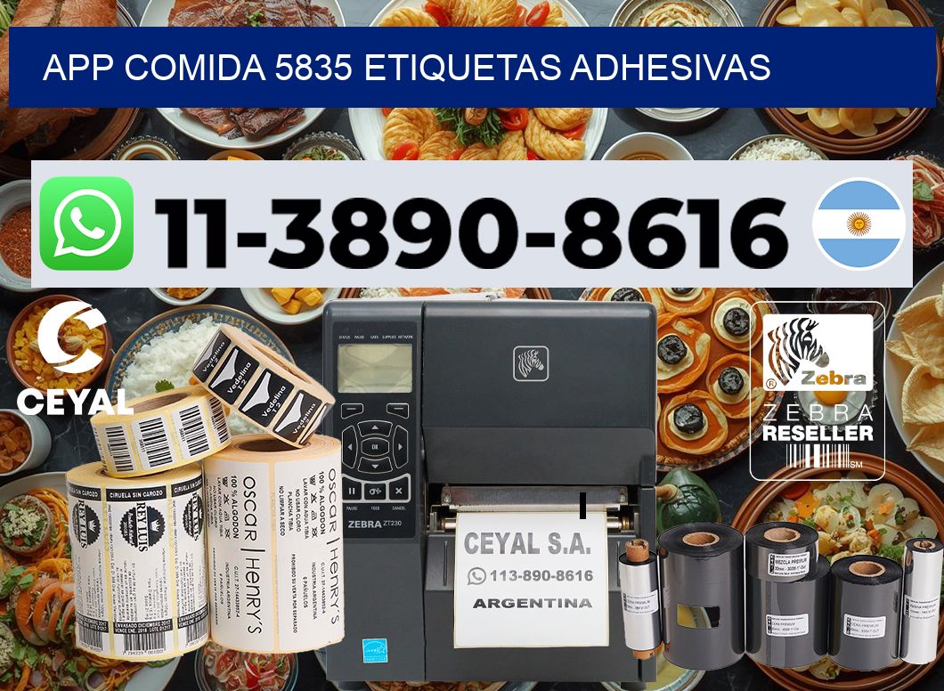App comida 5835 etiquetas adhesivas