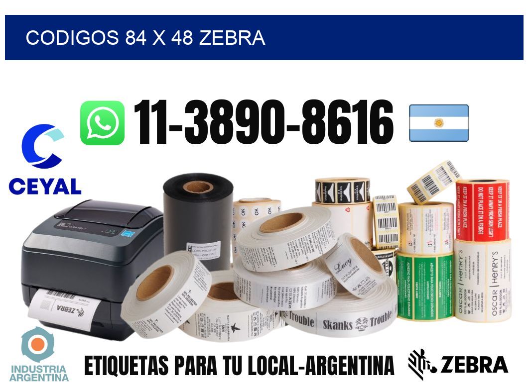 codigos 84 x 48 zebra