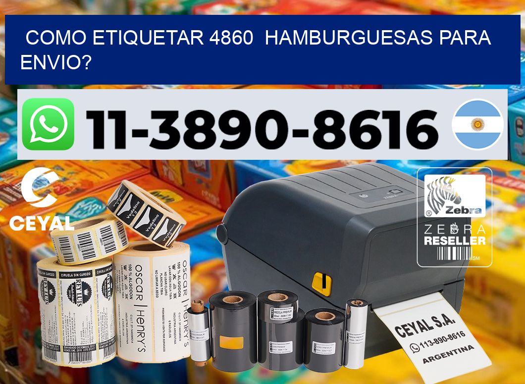 como etiquetar 4860  hamburguesas para envio?