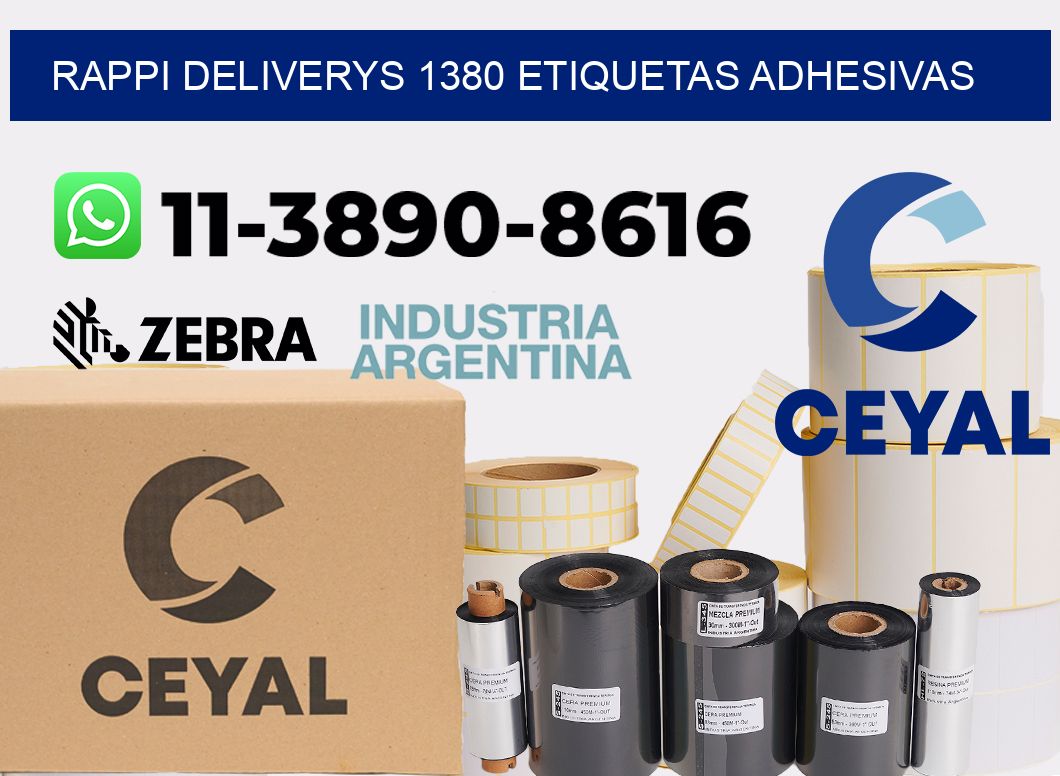 rappi deliverys 1380 etiquetas adhesivas
