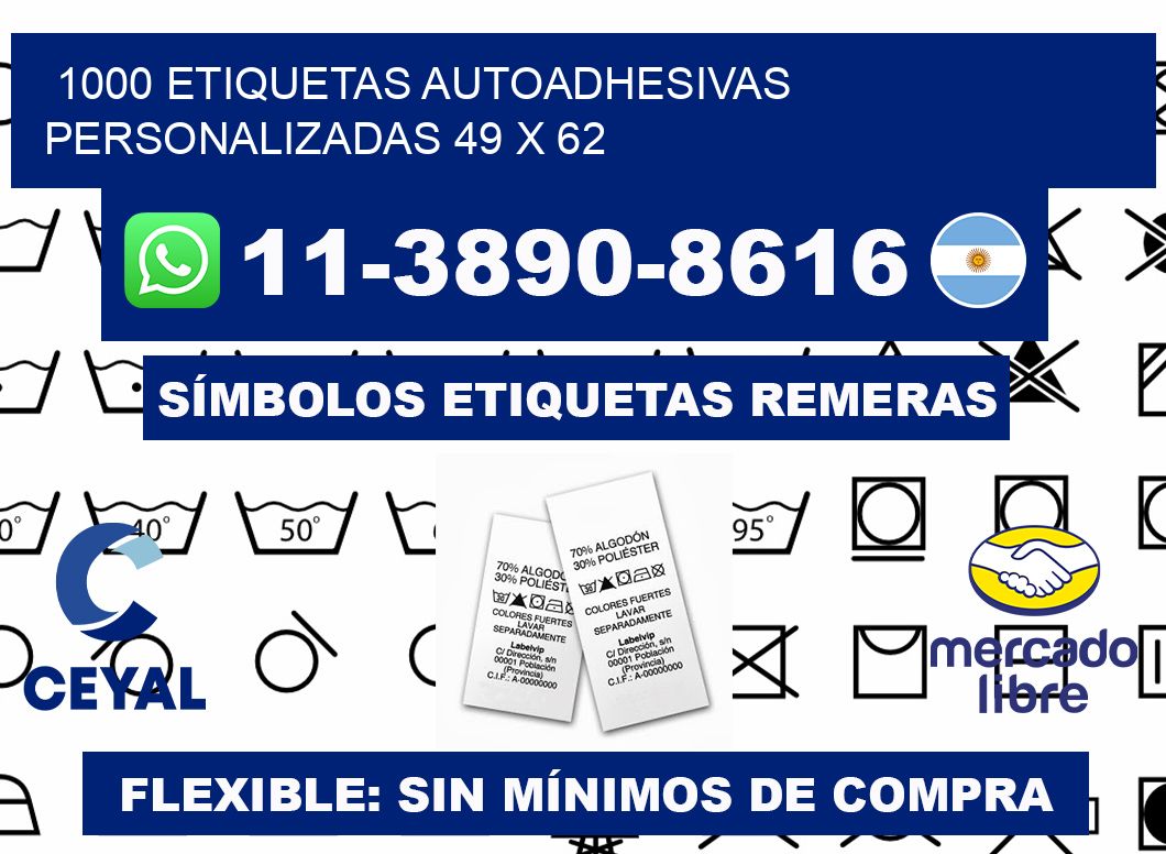 1000 Etiquetas autoadhesivas personalizadas 49 x 62