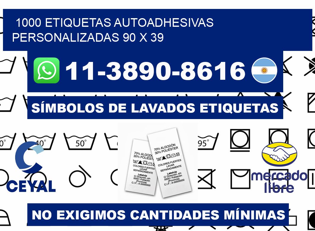 1000 Etiquetas autoadhesivas personalizadas 90 x 39