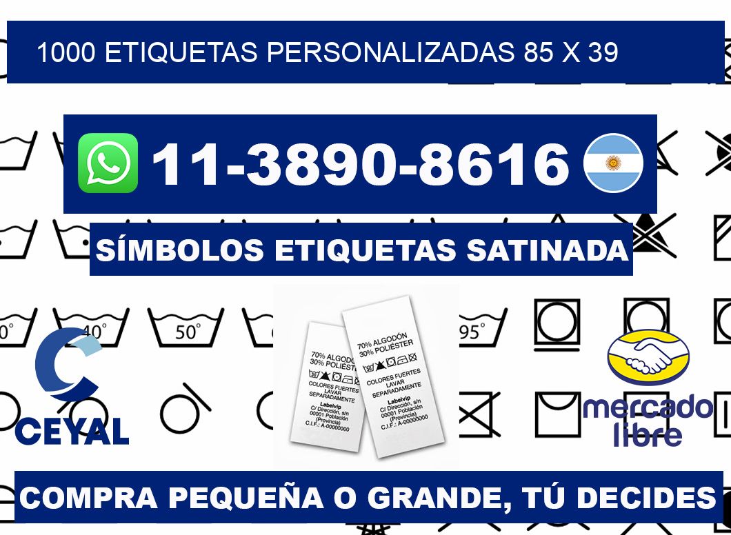 1000 etiquetas personalizadas 85 x 39