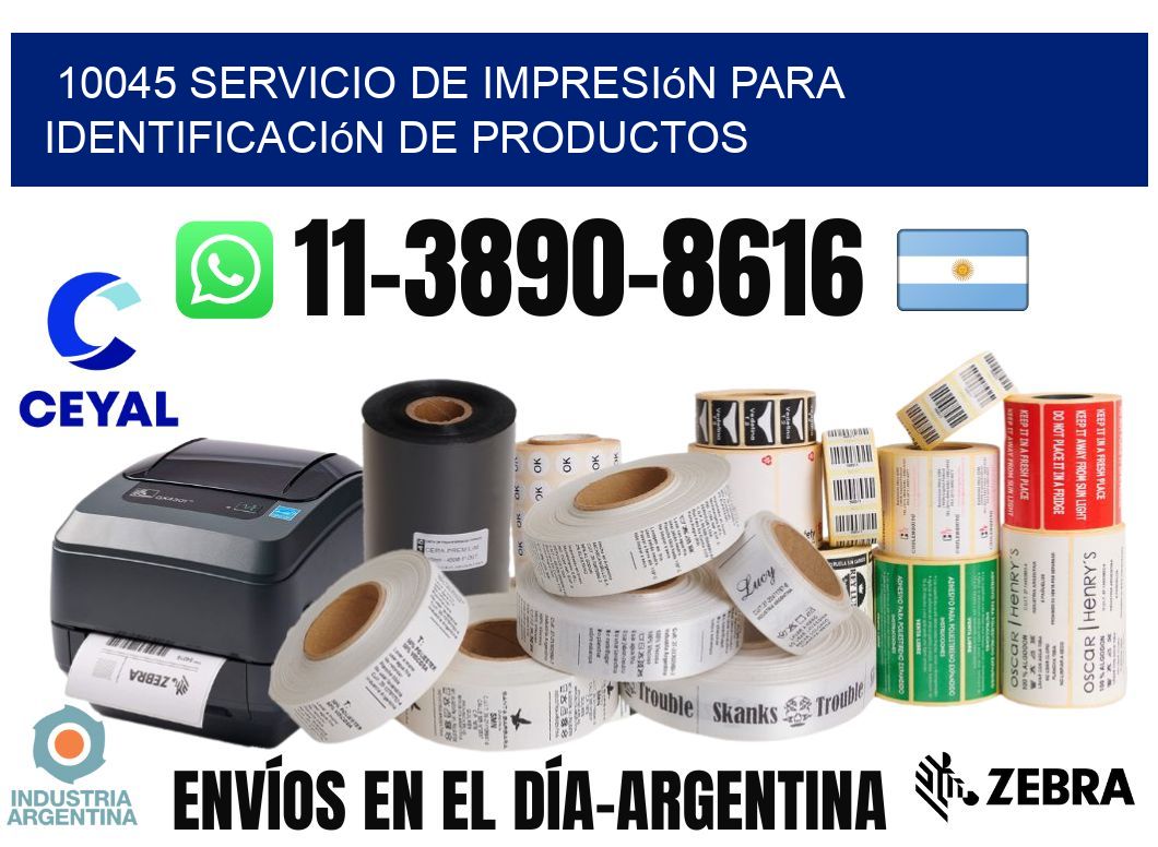 10045 Servicio de impresión para identificación de productos