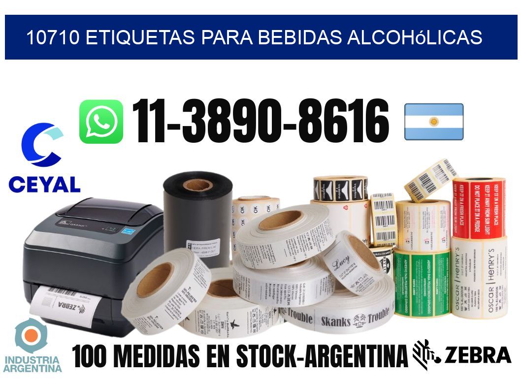 10710 Etiquetas para bebidas alcohólicas