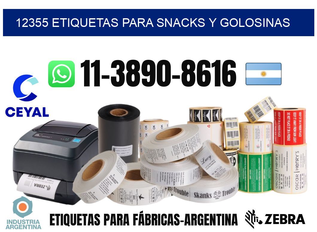 12355 Etiquetas para snacks y golosinas