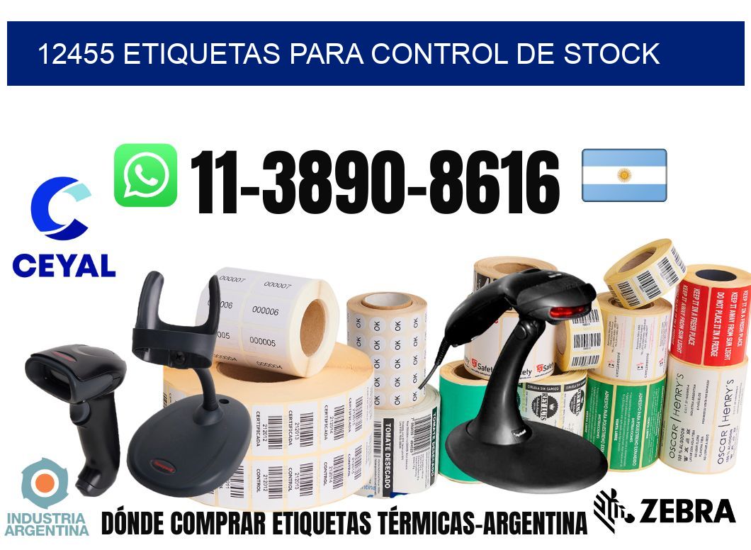 12455 Etiquetas para control de stock