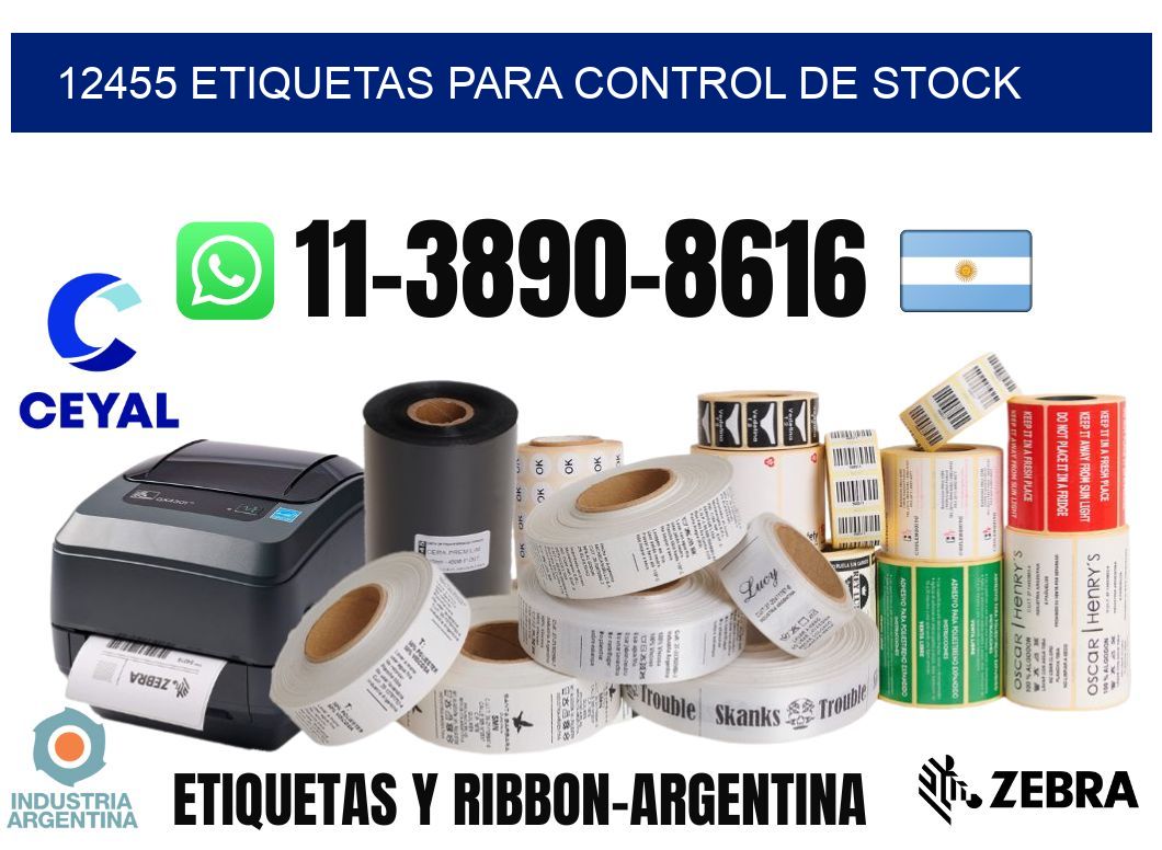 12455 Etiquetas para control de stock