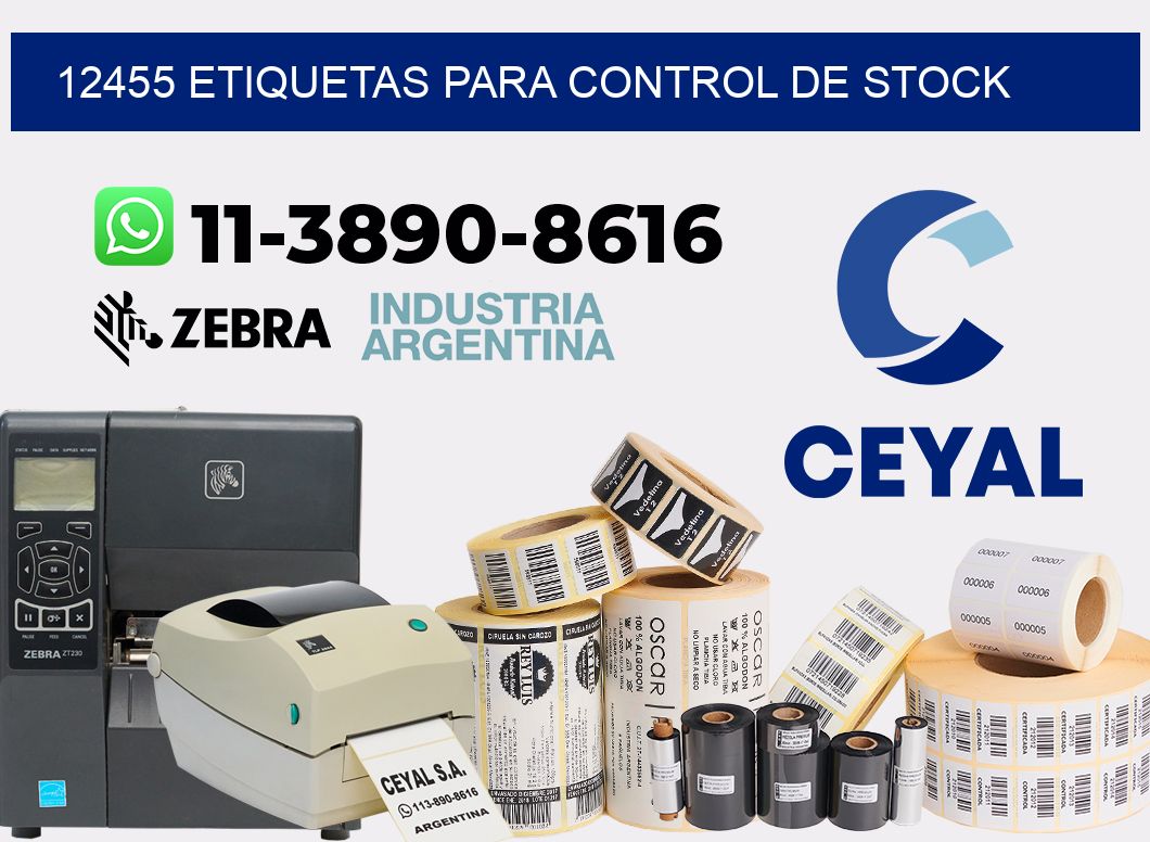 12455 Etiquetas para control de stock