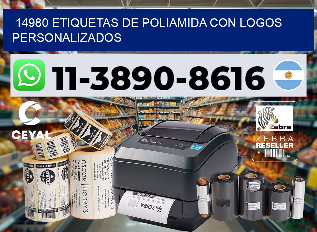 14980 Etiquetas de poliamida con logos personalizados