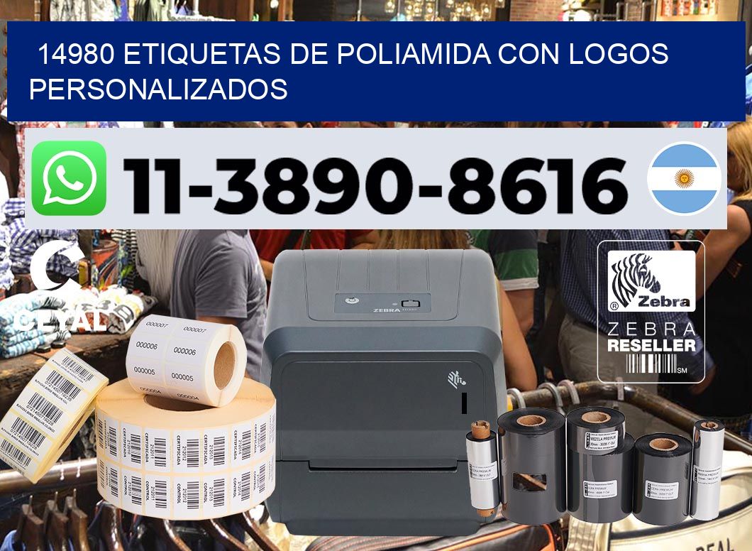 14980 Etiquetas de poliamida con logos personalizados