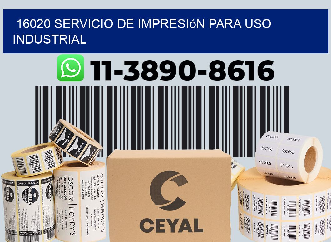 16020 Servicio de impresión para uso industrial