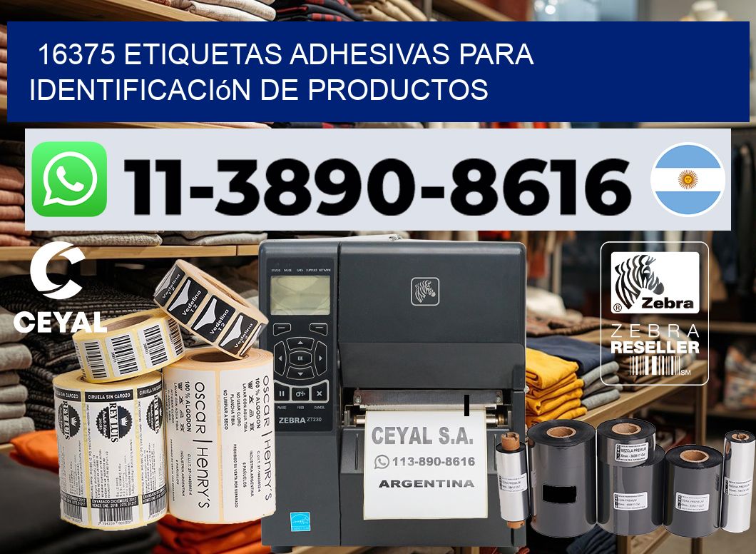 16375 Etiquetas adhesivas para identificación de productos