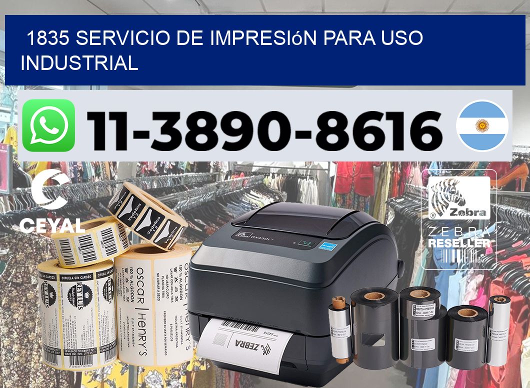 1835 Servicio de impresión para uso industrial