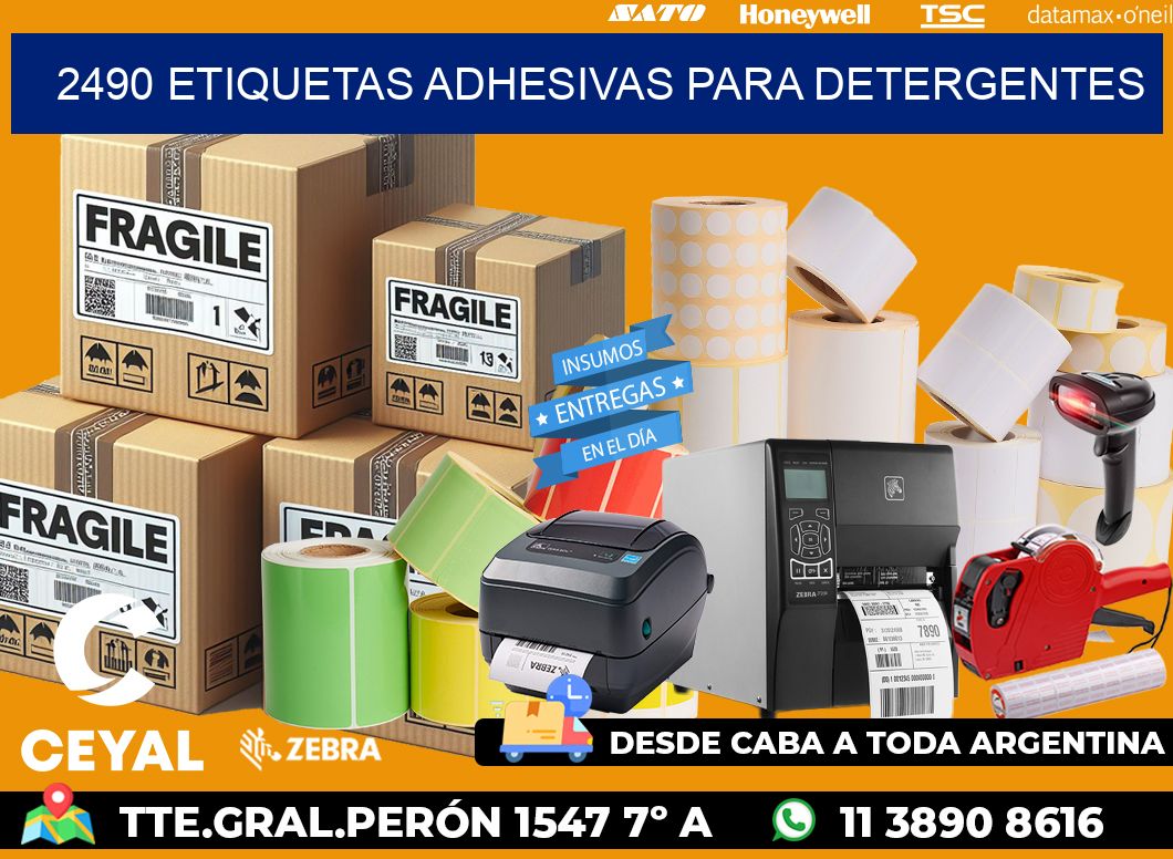 2490 Etiquetas adhesivas para detergentes