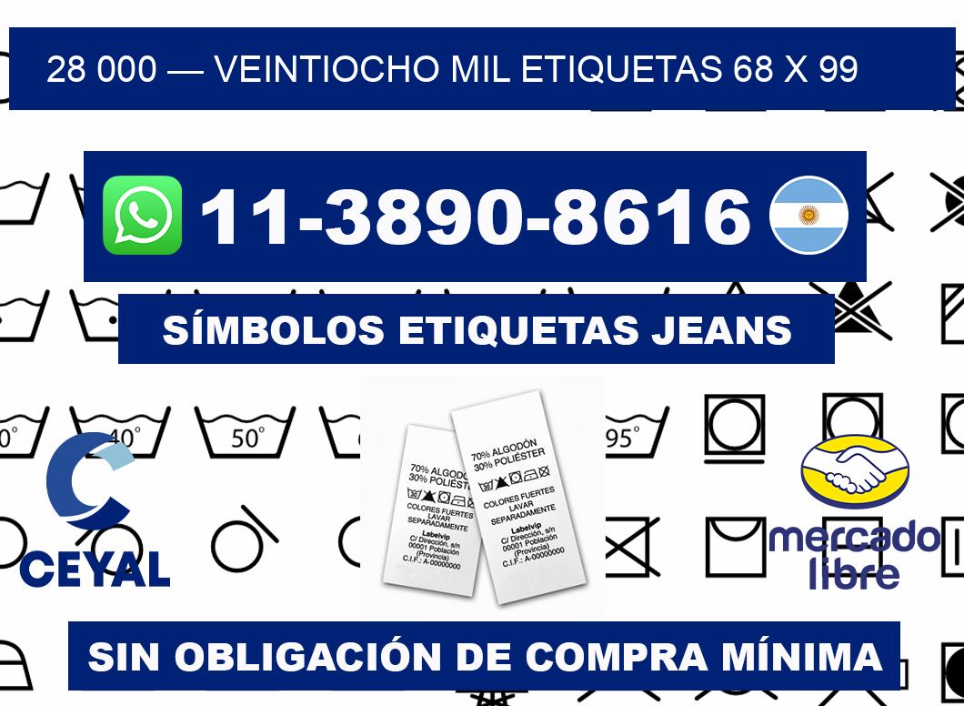 28 000 — veintiocho mil etiquetas 68 x 99