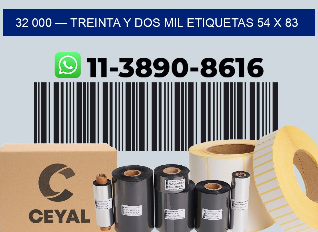 32 000 — treinta y dos mil etiquetas 54 x 83