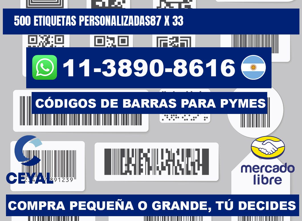 500 ETIQUETAS PERSONALIZADAS87 x 33