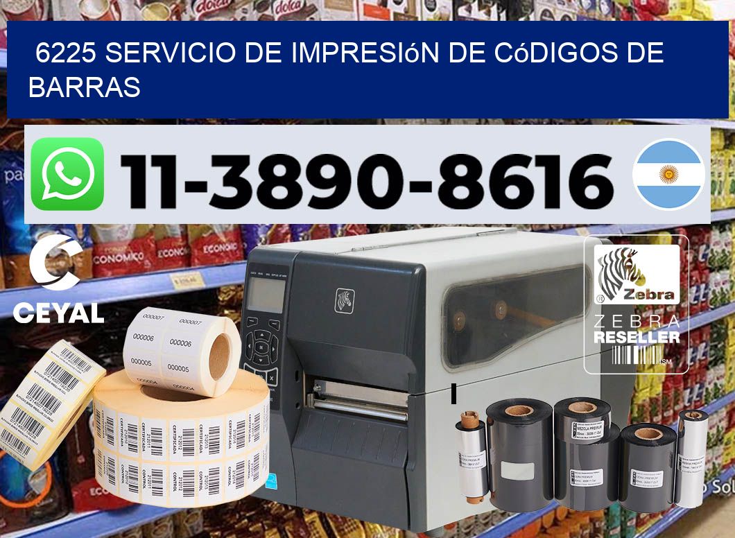 6225 Servicio de impresión de códigos de barras