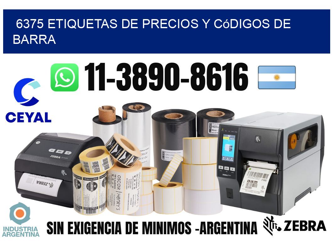 6375 Etiquetas de precios y códigos de barra