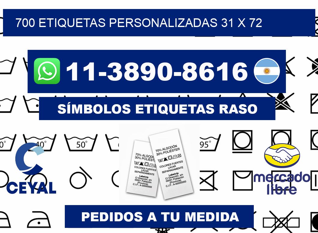 700 ETIQUETAS PERSONALIZADAS 31 x 72