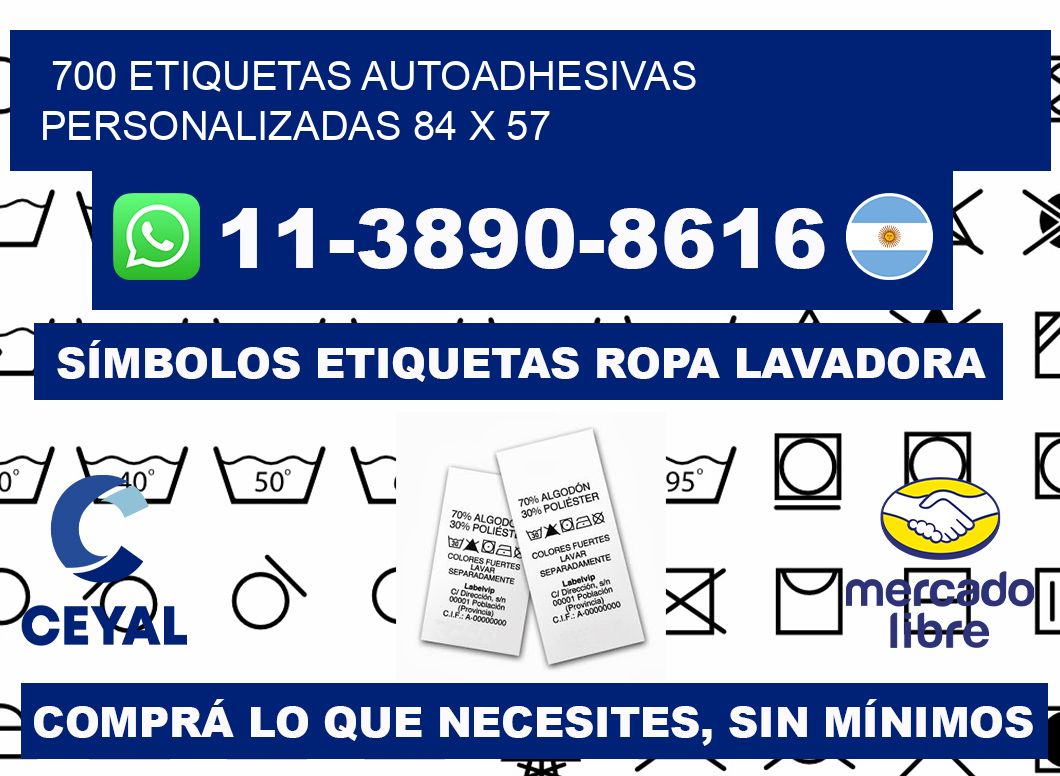 700 Etiquetas autoadhesivas personalizadas 84 x 57