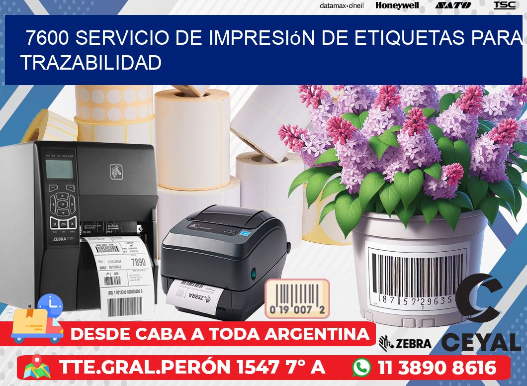 7600 Servicio de impresión de etiquetas para trazabilidad