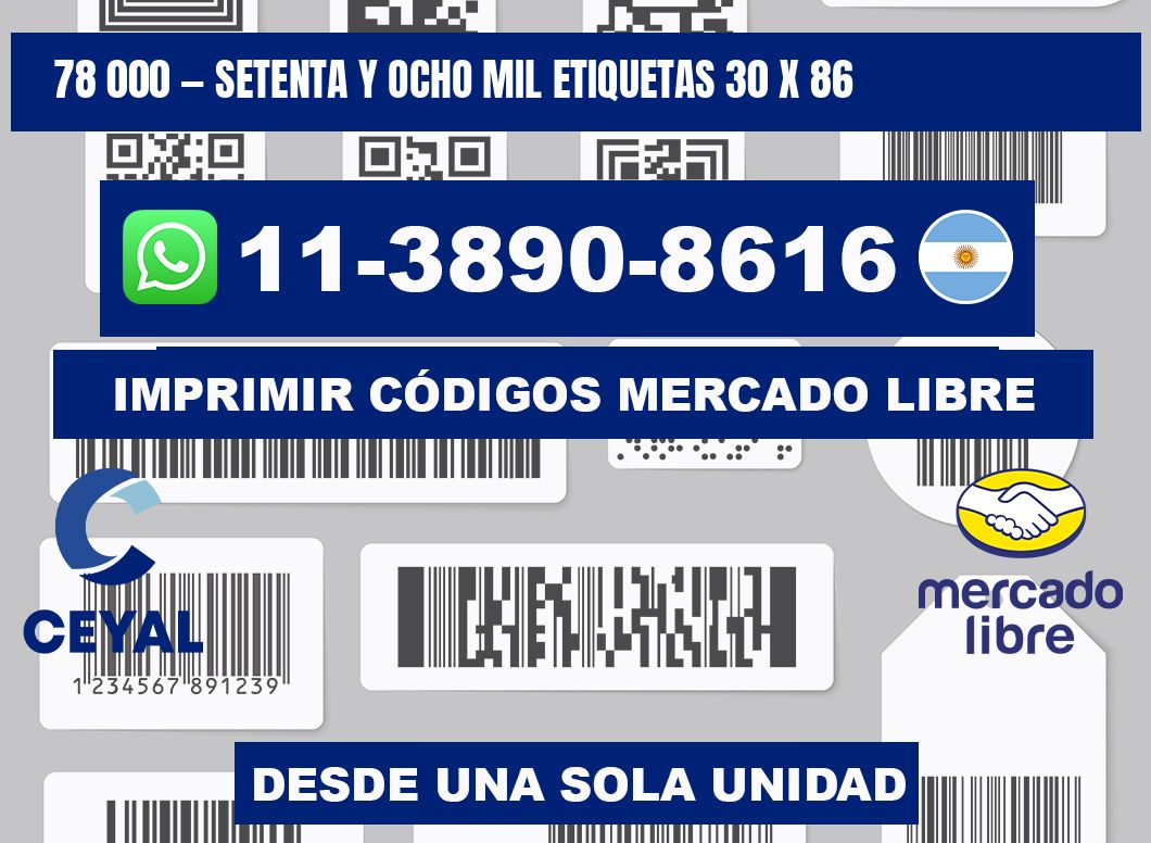 78 000 — setenta y ocho mil etiquetas 30 x 86