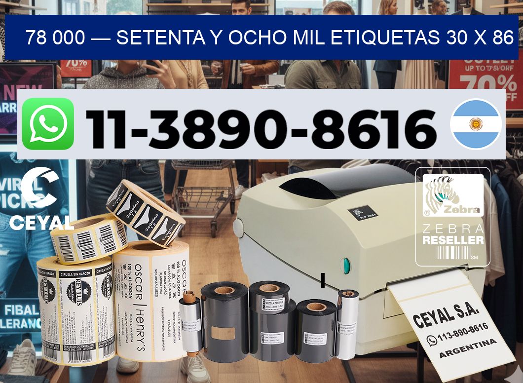 78 000 — setenta y ocho mil etiquetas 30 x 86