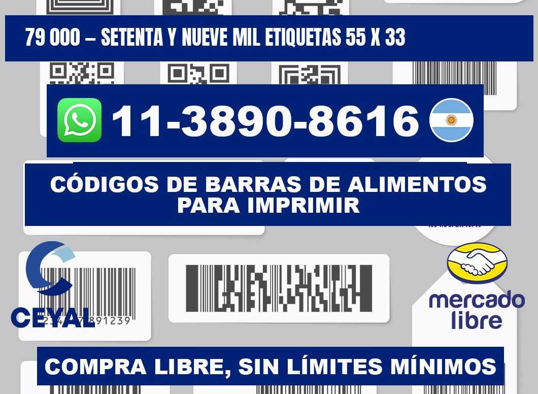 79 000 — setenta y nueve mil etiquetas 55 x 33