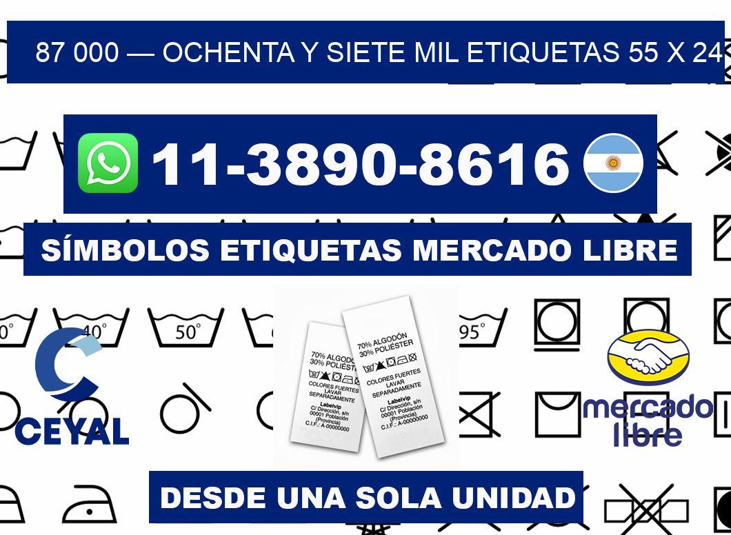 87 000 — ochenta y siete mil etiquetas 55 x 24