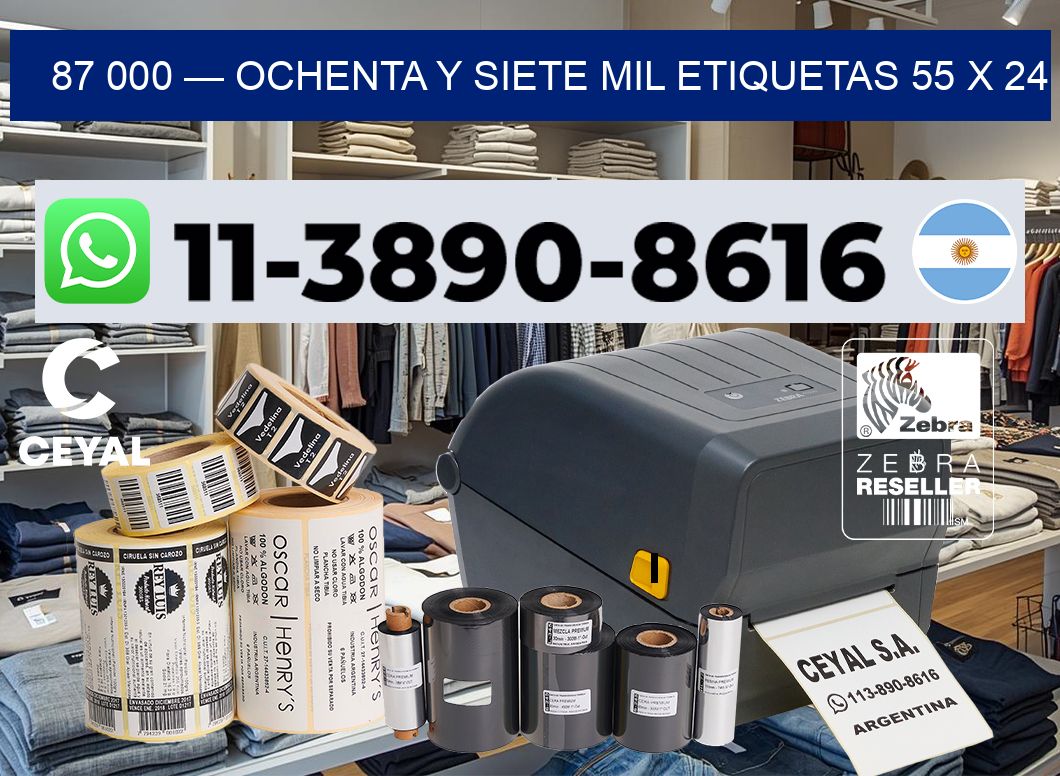 87 000 — ochenta y siete mil etiquetas 55 x 24