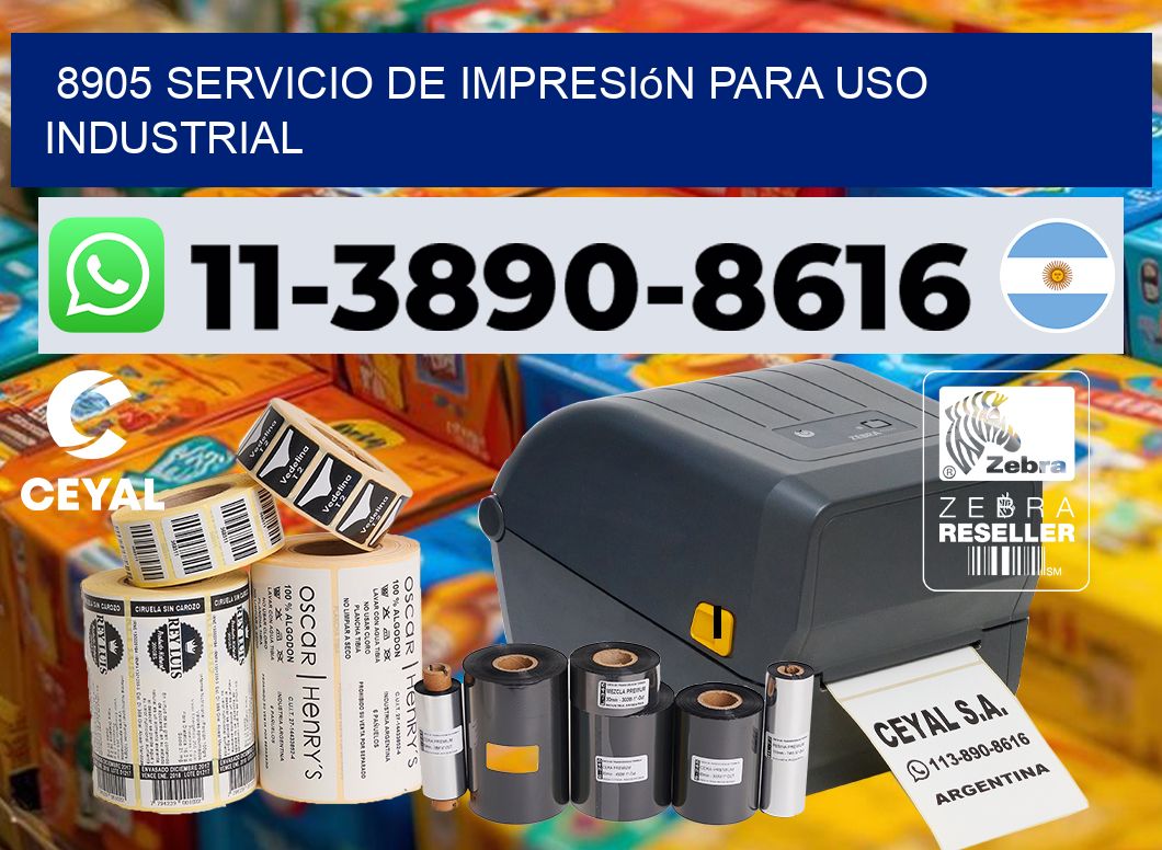 8905 Servicio de impresión para uso industrial