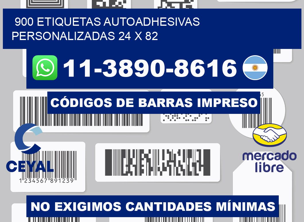 900 Etiquetas autoadhesivas personalizadas 24 x 82