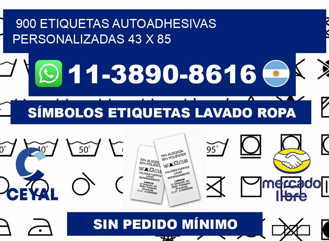 900 Etiquetas autoadhesivas personalizadas 43 x 85