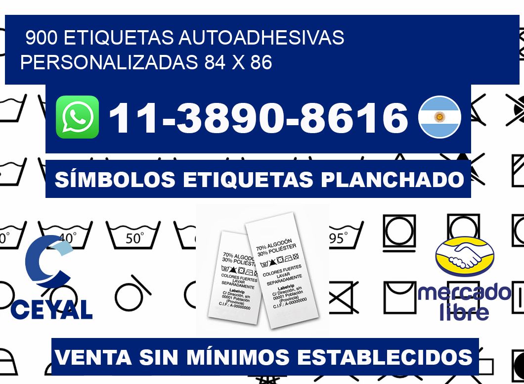 900 Etiquetas autoadhesivas personalizadas 84 x 86