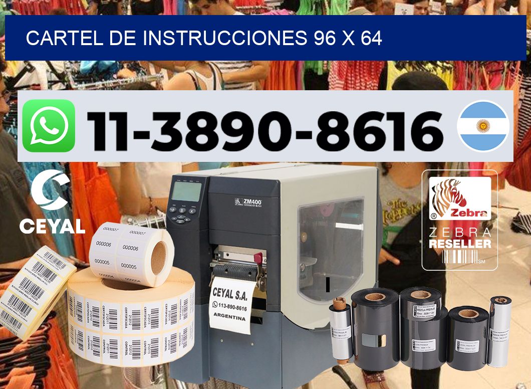 Cartel de instrucciones 96 x 64