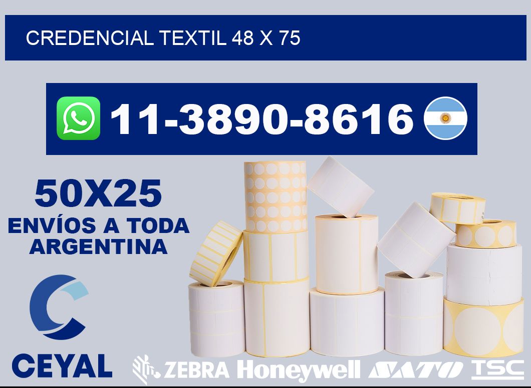 Credencial textil 48 x 75