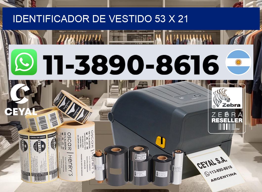 Identificador de vestido 53 x 21