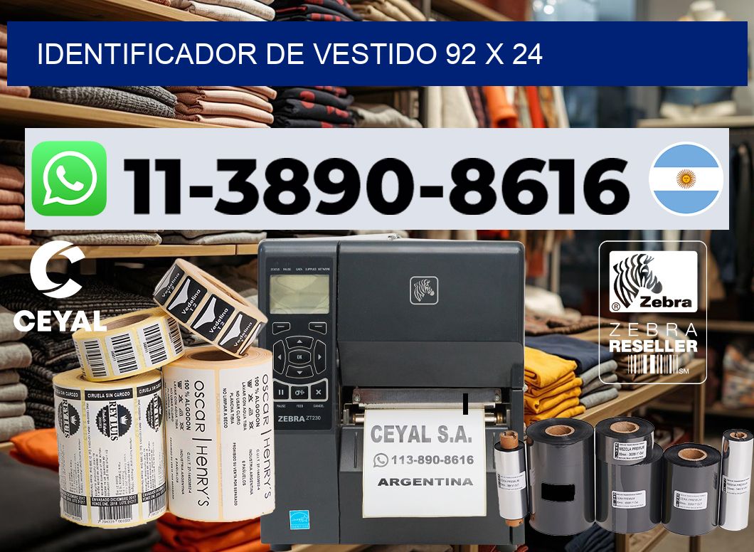 Identificador de vestido 92 x 24