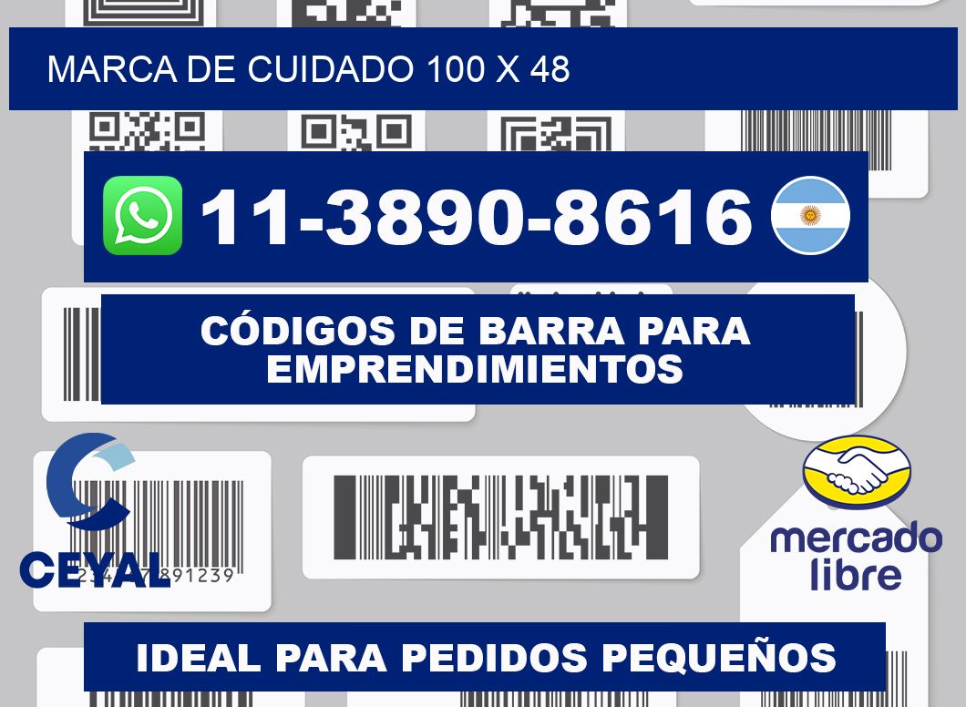 Marca de cuidado 100 x 48
