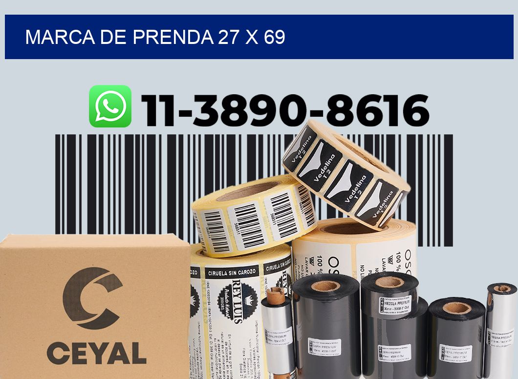 Marca de prenda 27 x 69