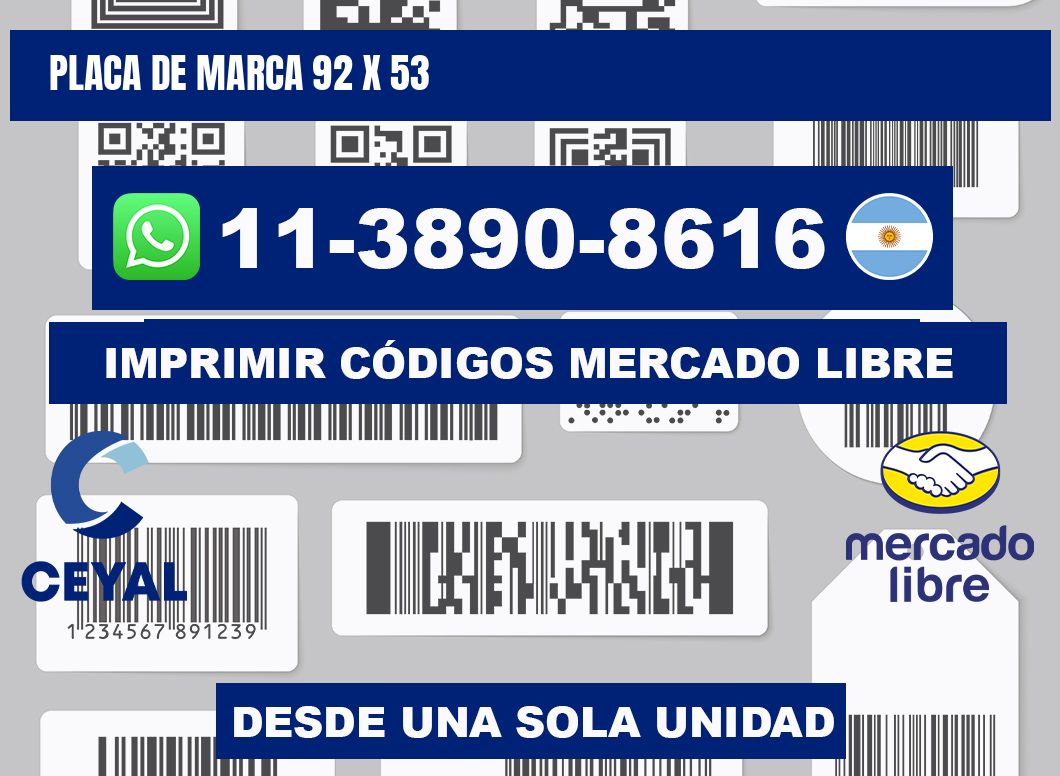 Placa de marca 92 x 53